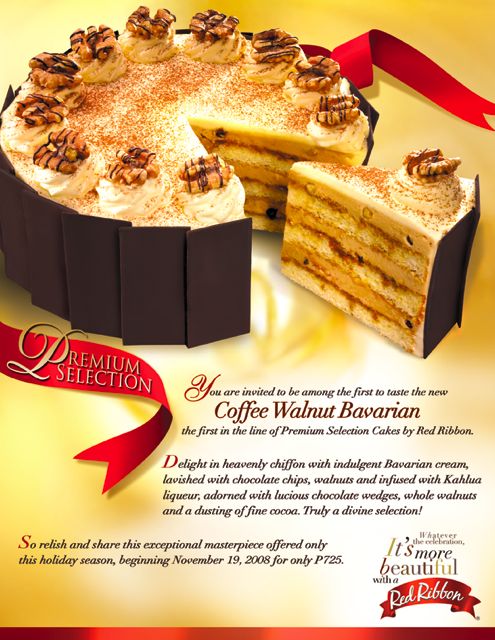 Red Ribbon's The Coffee Walnut Bavarian Holiday Cake Tasting