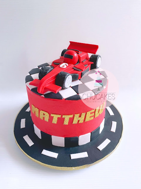 race racing car cake singapore chucakes fondant checkered