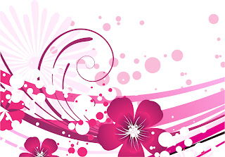ピンクの花柄背景 Pink Flower with Abstract Background イラスト素材