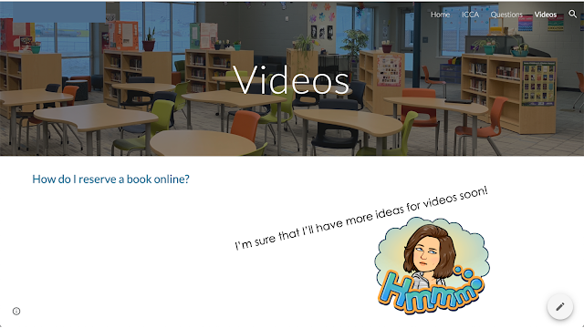 Screenshot with library photo and question about reserving a book online