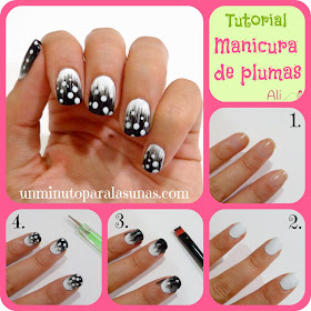 Manicura de plumas - Tutorial