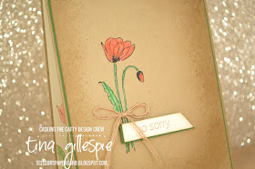 scissorspapercard, Stampin' Up!, CASEing The Catty, Painted Poppies, Genuine Gems, Peaceful Moments, Watercolour Pencils