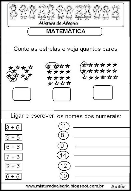 Atividades matemática séries inciais alfabetização