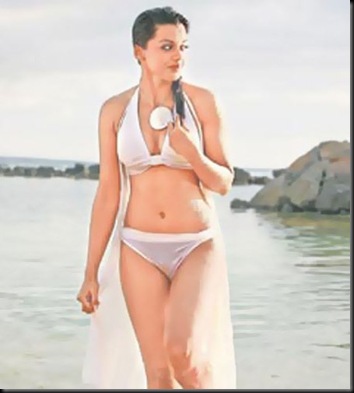 Mugdha Godse in white Bikini2