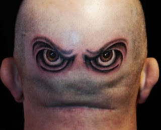 Eyes tattoo Design on back of the head