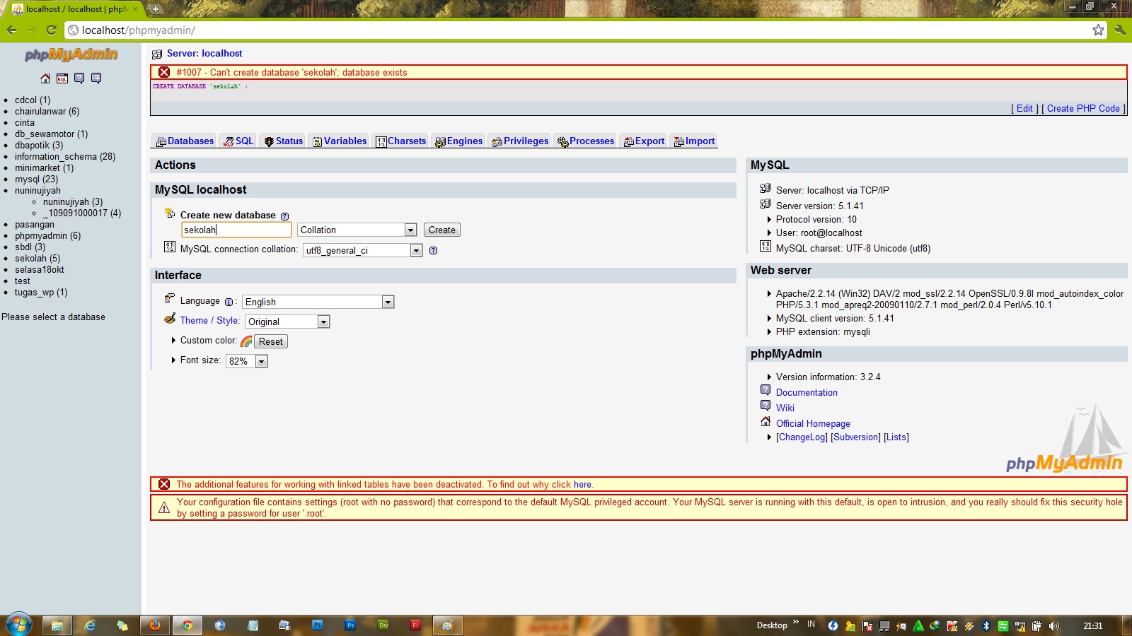 WEB PROGRAMMING: MY SQL Database Sekolah