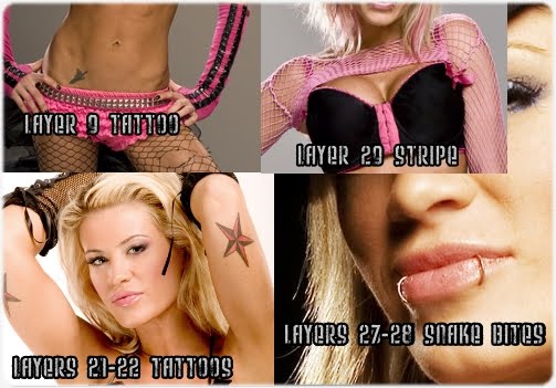 Ashley Massaro Dragon and Star Tattoos