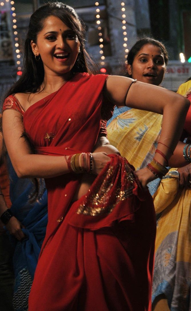 Anushka In Red Saree Photos Gallery 
