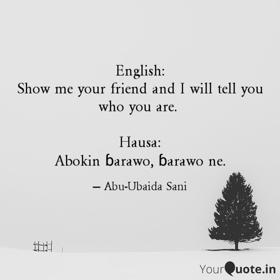 English Proverbs and their Hausa Translation