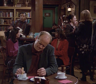 Frasier contemplates, Daphne doesn't.