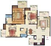 Lay Out 1350 sq.ft. cloud 9 TOWERS Vaishali. Posted by Ghar at 6:37 AM (sq)