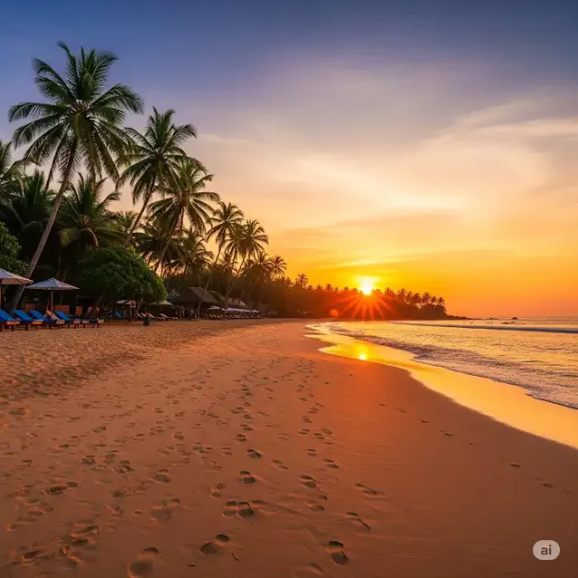 Beautiful sunset at Mirissa Beach, Sri Lanka