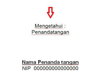 Cara mudah dan cepat membuat nama penanda tangan rata tengah