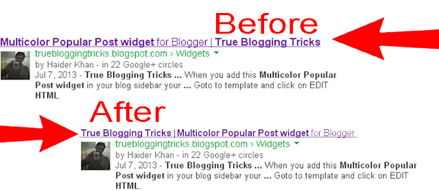 Make Homepage Title Appear After Post Title in Blogger