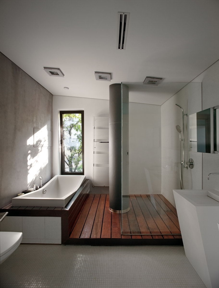 Bathroom in Contemporary house in Ukraine by Drozdov & Partners