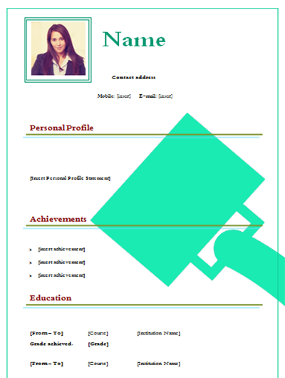 Example CV MOdel to Download in format Word free green ...