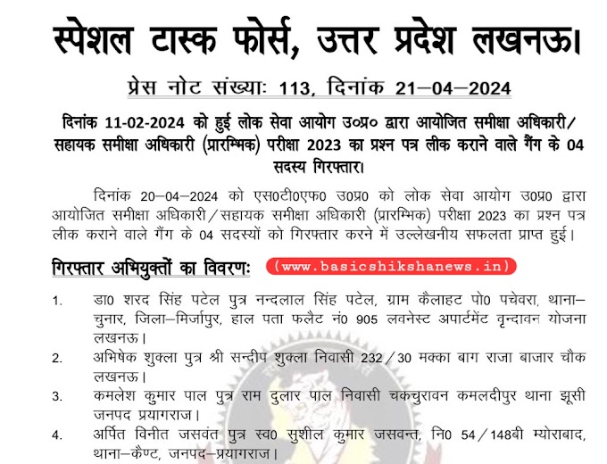 RO/ARO पेपर लीक मामले में STF ने चार आरोपियों को किया गिरफ्तार, देखें