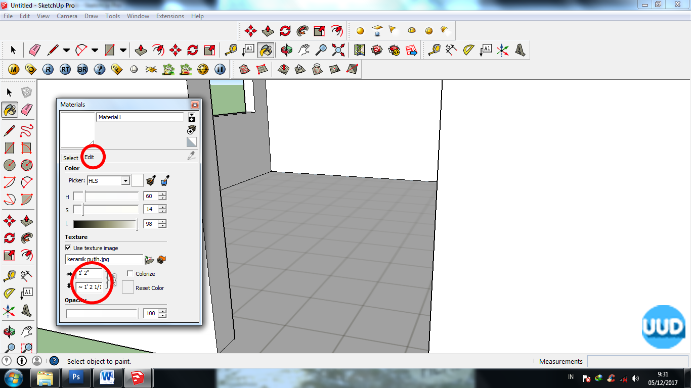 Tutorial membuat dan Render Keramik  di Sketchup  tipskita