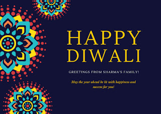 Shubh Diwali Greeting Card in Hindi and English