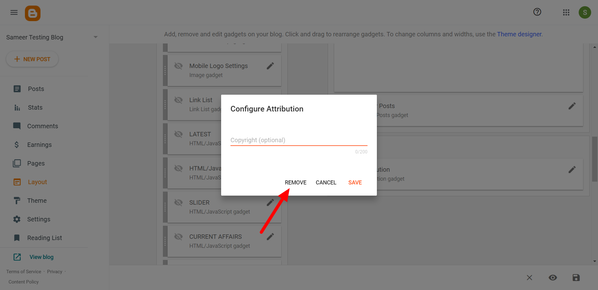 How To Hide/Remove Powered By Blogger Attribution