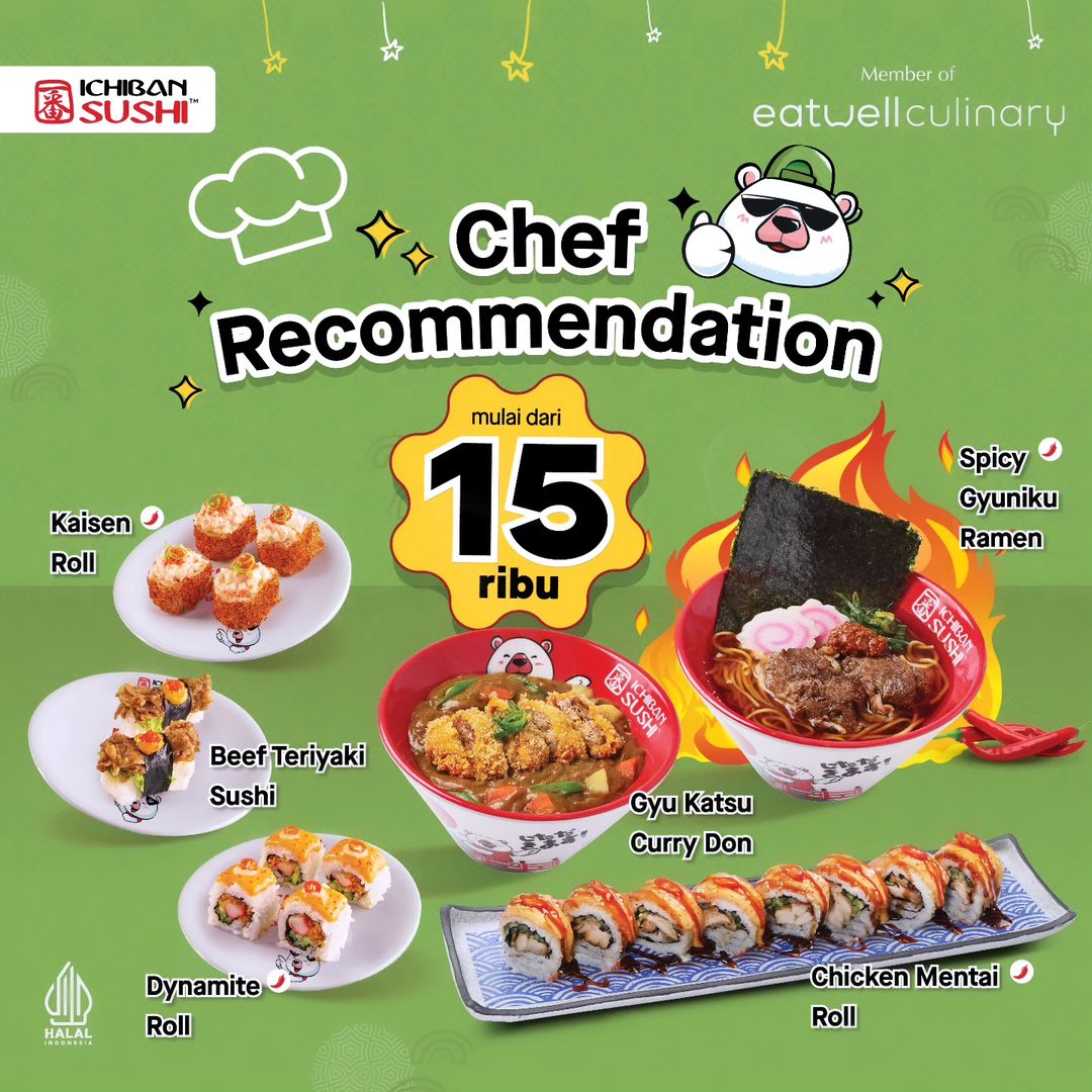 Promo Ichiban Sushi Chef Recommendation – Harga menu mulai Rp. 15.000