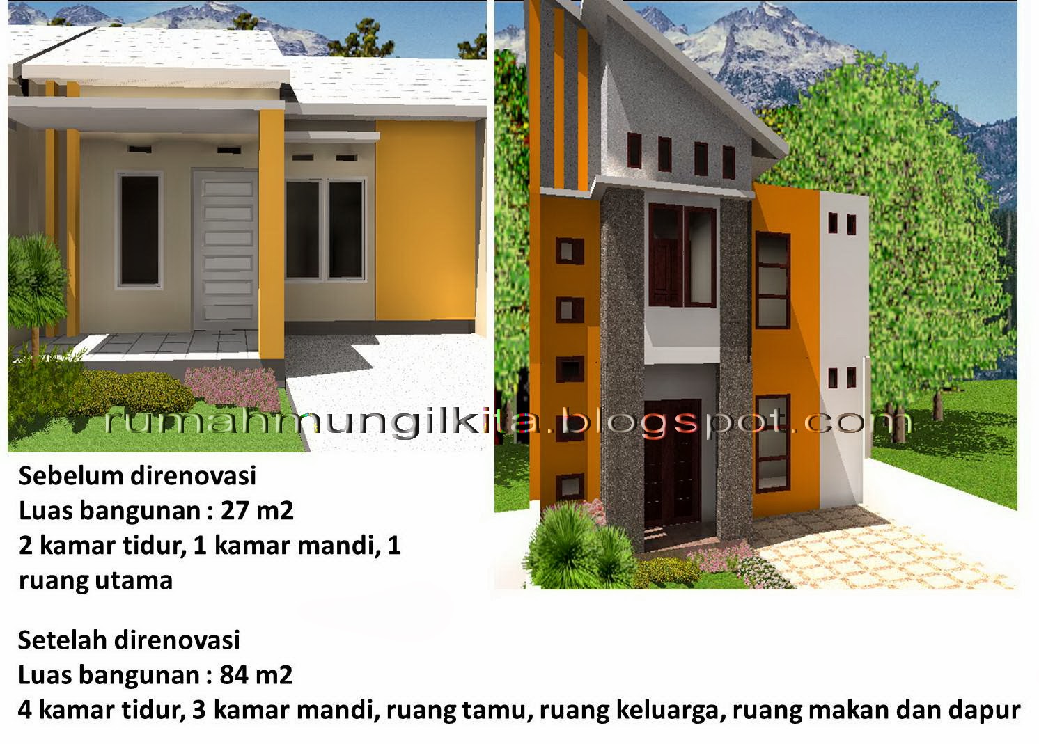 Renovasi Rumah Tipe 27 Tanah 72 2 Lantai 4 Kamar Tidur 3 Kamar