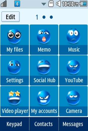 Other Cute, Blue Smiley Samsung Corby 2 Theme 2 Menu