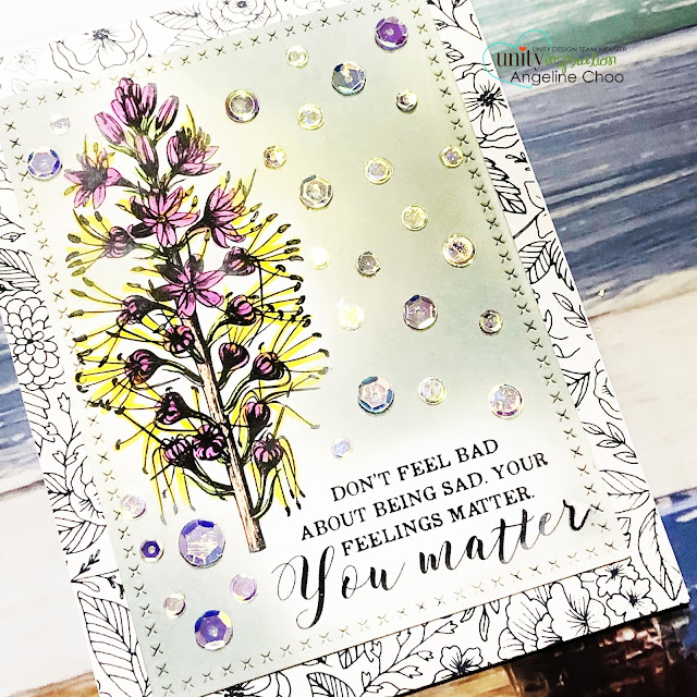 ScrappyScrappy: [NEW VIDEOS] Flowers, Rainbow and Glitter with Unity Stamp - Feelings matter #scrappyscrappy #unitystampco #card #cardmaking #youtube #quicktipvideo #stamp #stamping #copicmarkers #distressoxide #unitysequins #unitystampsequins 