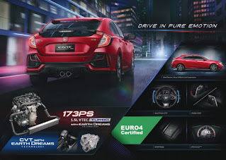 HONDA CIVIC HATCHBACK RS, SEDAN, PRESTIGE, TURBO, MATIC