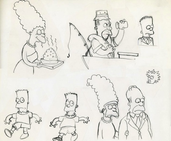 The very first drawing of famous cartoon characters such as, Lion King , The Simpsons, Mickey Mouse, Nemo, Toy Story, and Yogi Bear.