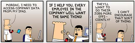 Dilbert and Mordac; Source: Scott Adams