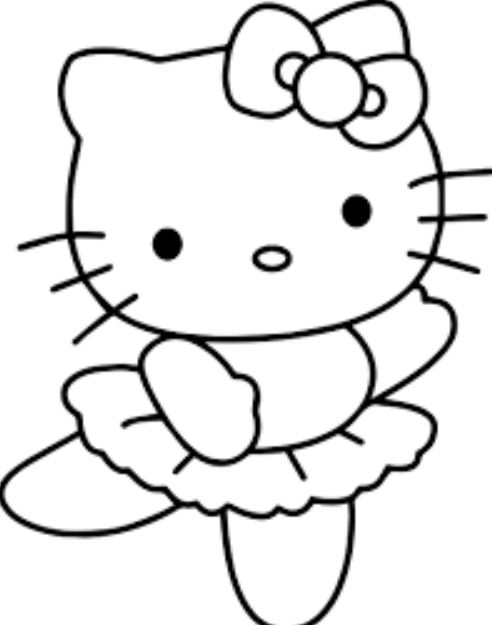 Gambar Mewarnai Hello Kitty Menari 