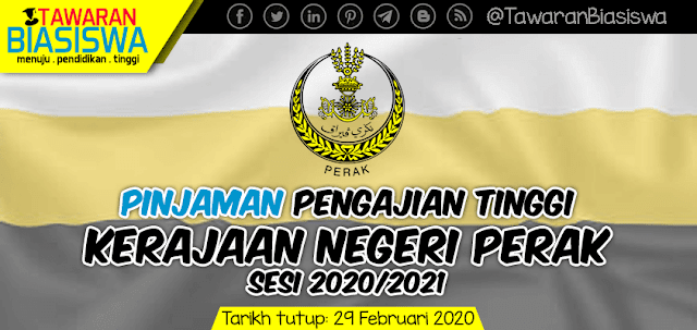 Pinjaman Pengajian Tinggi Kerajaan Negeri Perak 2020