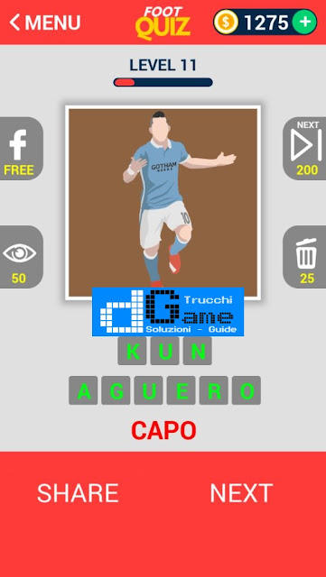 FootQuiz Calcio Quiz Football ( ATTO) soluzione livello 11-20