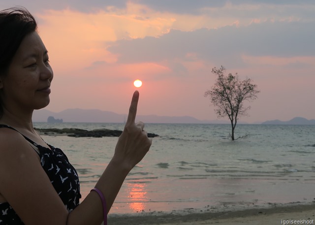 Sunset as viewed from Klong Muang beach