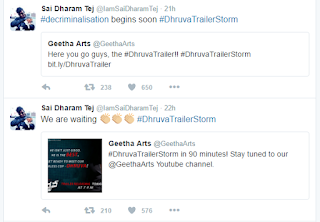 Celebrities Tweets About Dhruva Trailer