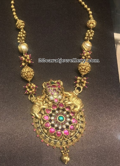 Elephant Design Kundan Pendant