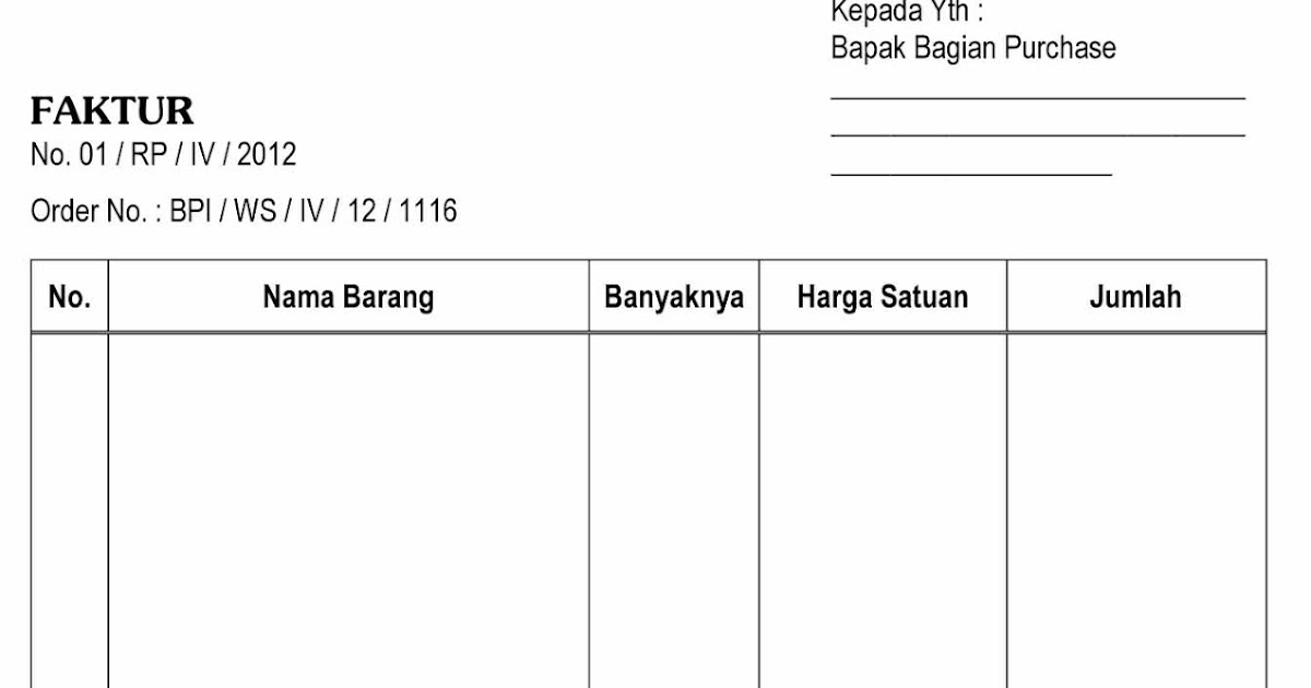 Contoh Faktur, Surat Jalan dan Kwitansi « Contoh Surat Untuk