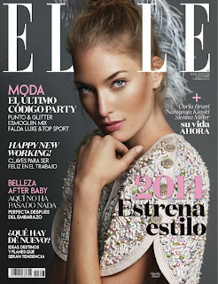 Magazine Cover: Masha Bacer Magazine Photoshoot Pics on Elle Spain Magazine January 2014 