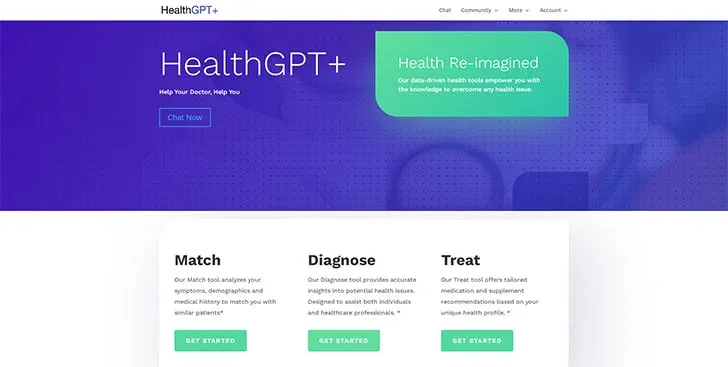 AI Healthcare Medical Care Website HealthGPT+