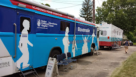 blood drive buses on Saturday