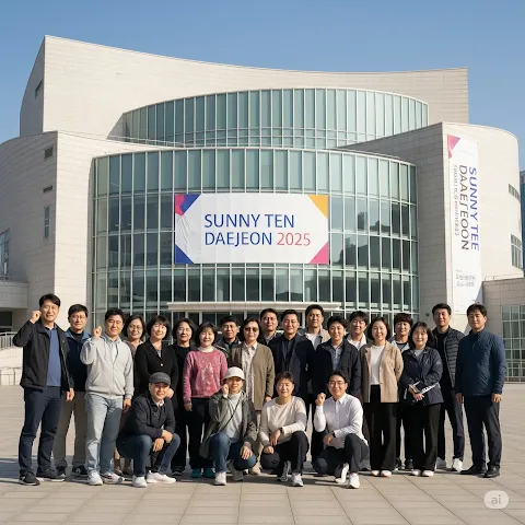 써니텐 대전 2025, 관객이 공연장 앞에서 기념촬영하는 모습