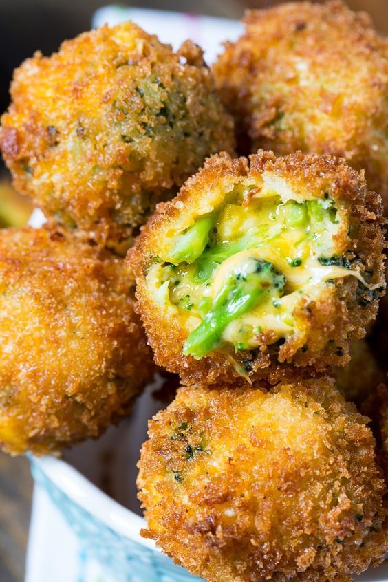 Broccoli Cheese Balls are crispy on the outside with 3 kinds of gooey melted cheese and fresh broccoli on the inside. Make a great appetizer!