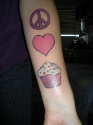 peace love and happiness tattoos. I love this peace and love guitar tattoo,