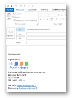 sb astuces - Signature automatique dans Outlook