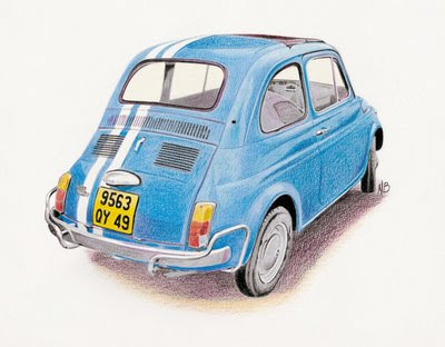 This Fiat 500 L 1960 has been illustrated by artist Nicoletta Bernardi a 