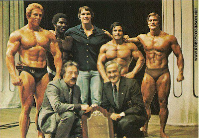 The "Godfathers of Bodybuilding" BEN and JOE WEIDER with the Legends of the Golden Era of Bodybuilding ROBBY ROBINSON, ARNOLD SCHWARZENEGGER, KEN WALLER, FRANCO COLUMBU and ROGER CALLARD -  Read about RR's training and life experience, about other legends of Golden Era of bodybuilding and what really happened behind the scenes of Weider's empire - in RR's BOOK "The BLACK PRINCE; My Life in Bodybuilding: Muscle vs. Hustle" - available now also on Amazon and Kindle - ▶ www.amazon.com/dp/1453717870  YOU CAN GET YOUR OWN COPY PERSONALLY AUTOGRAPHED BY ROBBY ROBINSON  ONLY IN RR'S ONLINE SPORTS FAN STORE - ▶ www.robbyrobinson.net/books.php