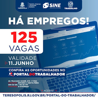 ‘Emprega Terê’ divulga 125 vagas de emprego no Sine Teresópolis