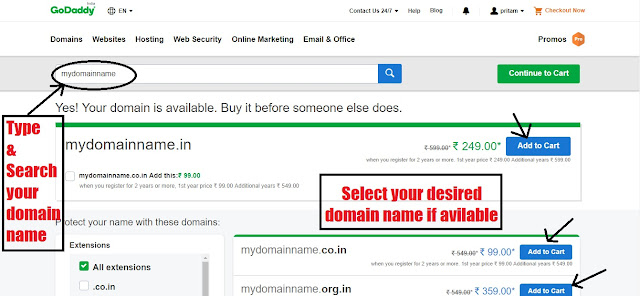  How to buy a Custom Domain from Godaddy.com