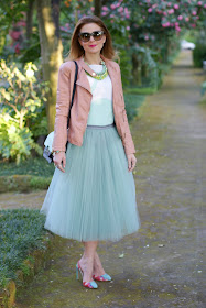 Outfits, tulle skirt, mint tulle skirt, Sodini bijoux, Rose a Pois, Fashion and Cookies, fashion blogger
